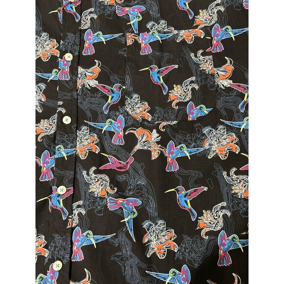 Ditch Plains by Ricky Signh Mens Shirt Short Sleeve Tropical Birds Size 4x NEW - Picture 3 of 6
